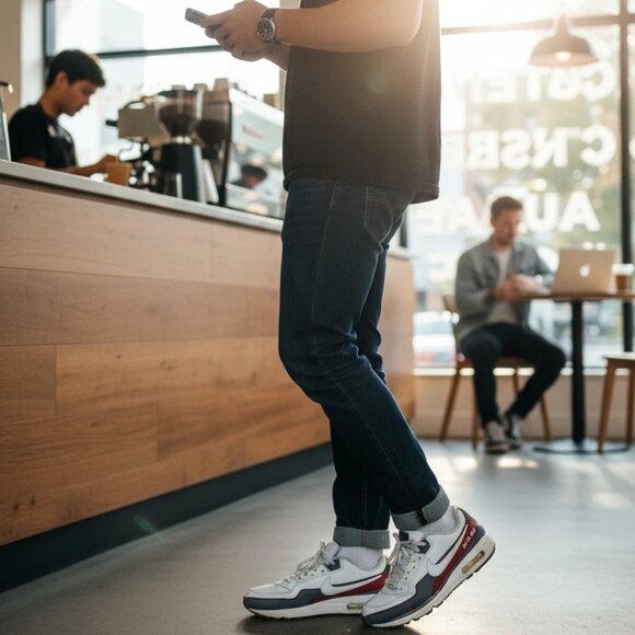 Size 11.5 - Nike Air Max White and Red - Picture 6 of 8